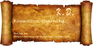 Kovacsics Dominika névjegykártya